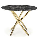 Saime round table diameter 100 cm black marble/gold base