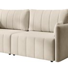 Pierre fold-out corner sofa with storage, cream, hydrophobic velvet