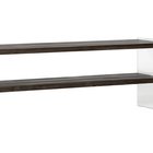 Nariess TV cabinet dark brown wood with glass sides