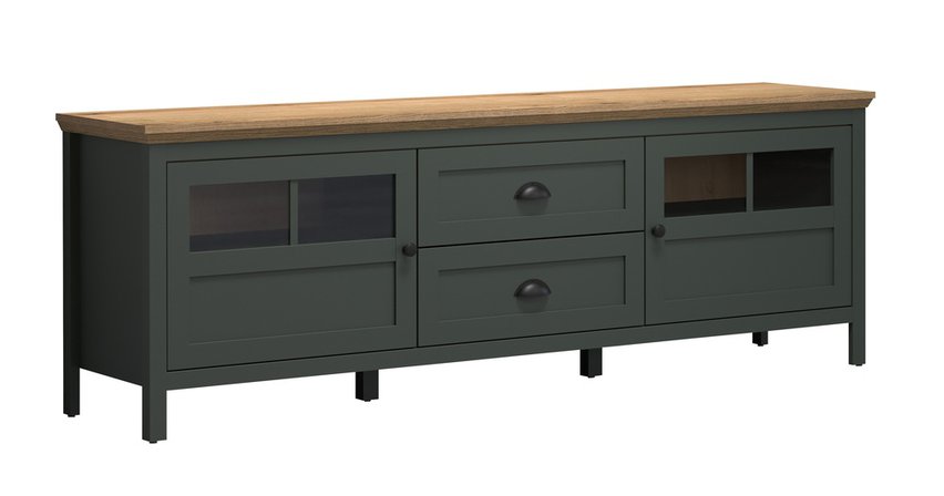 Foreells TV cabinet 184 cm green/oak Evoke