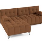 Bareli L-shaped Amon 24 corner sofa bed with storage, hydrophobic velvet, left-hand side