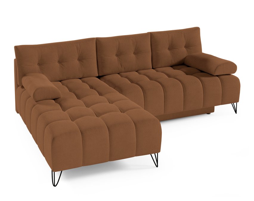 Bareli L-shaped Amon 24 corner sofa bed with storage, hydrophobic velvet, left-hand side