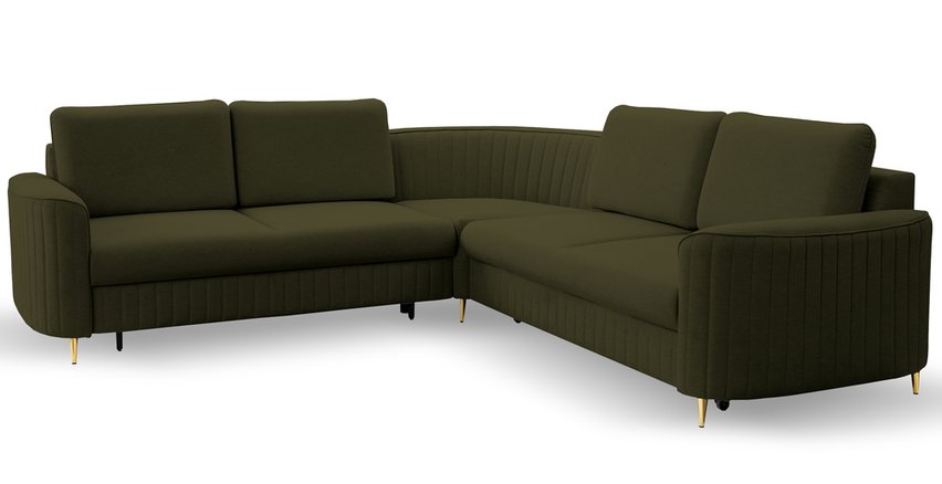 Corner sofa with sleeping function Pantano L-shaped with container (Fabric: Castel 39, Side: Right)