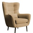 Vence Castel 48 wing armchair, velvet, easy-to-clean beech legs