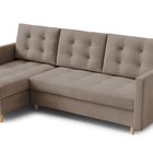 Corner sofa with sleeping function Plauton L-shaped with container universal Paros 03 velour