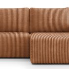 Corner sofa with sleeping function Lelu Tilia 56 L-shaped with a container, thick corduroy, right-hand side