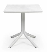 Clip Nardi square garden table, 70 cm, made of certified white material