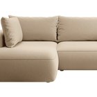 Ovo II L-shaped corner sofa with sleeping function Castel 15 with side and container, easy-to-clean velvet, left-hand