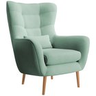 Vence Castel 34 wing armchair, velvet, easy-to-clean beech legs