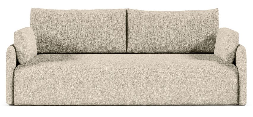 Mino sofa bed with Abriamo 3 boucle bedding container