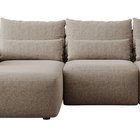 Carnos L-shaped corner sofa with sleeping function with additional lumbar pillows Melody 12 left-hand chenille