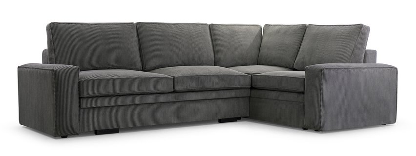 Figline L-shaped corner sofa with sleeping function with container Lincoln 90 corduroy right-hand side