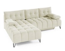 Bareli L-shaped Amon 18 corner sofa bed with storage, hydrophobic velvet, left-hand side