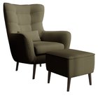 Vence Lincoln lounge chair with footstool, 37 legs, black
