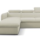 Corner sofa with sleeping function Paladia Castel 04 in hydrophobic fabric velour left side