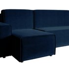 Copertino U-shaped corner sofa with sleeping function with storage, universal, navy blue, hydrophobic velvet