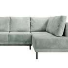 Rodario corner sofa with sleeping function and Poso 55 right-handed bedding container