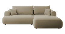 Ovo L-shaped corner sofa with sleeping function with a container in easy-to-clean fabric