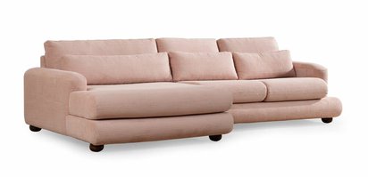 Bellines corner sofa corduroy light pink left