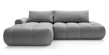 Ombo L-shaped corner sofa with sleeping function with container Salvador 17, hydrophobic velvet, left-hand side