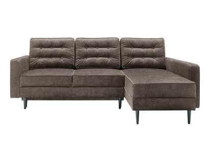 Corner sofa with sleeping function Juttic 227 cm L-shaped with container brown wicker hydrophobic right-hand side