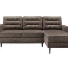 Corner sofa with sleeping function Juttic 227 cm (Fabric: Gemma 85, Legs: Black, Side: Right)