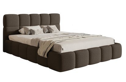 Upholstered bed 140x200 cm Cloudy with storage box, brown Legend 07