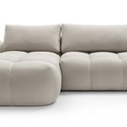 Canapé d'angle Ombo en L avec fonction couchage avec conteneur Salvador 01, velours hydrophobe, côté gauche