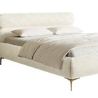 Upholstered bed 160x200 cm Roule with storage, metal frame Perfect Harmony 01 chenille, gold legs