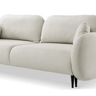 Bafra sofa bed with sleeping function and bedding container, light beige velvet