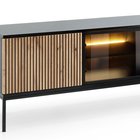 Tosena three-door TV cabinet with LED lighting 154 cm Black/Oak wotan RTV1541PKTLED