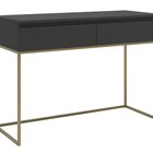 Bemmi desk with drawers, black with gold legs