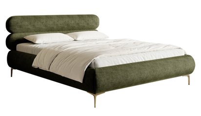 Upholstered bed 160x200 cm Roule Perfect Harmony 39 chenille gold legs