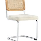 Chaise de course Drally avec dossier en rotin et assise rembourrée