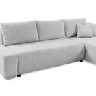 Corner sofa with sleeping function Magliano L-shaped with storage light gray corduroy right-hand side