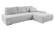 Corner sofa with sleeping function Magliano L-shaped with storage light gray corduroy right-hand side