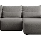 Carnos L-shaped corner sofa with sleeping function with additional lumbar pillows Melody 04 right-hand chenille