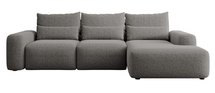 Carnos L-shaped corner sofa with sleeping function with additional lumbar pillows Melody 04 right-hand chenille