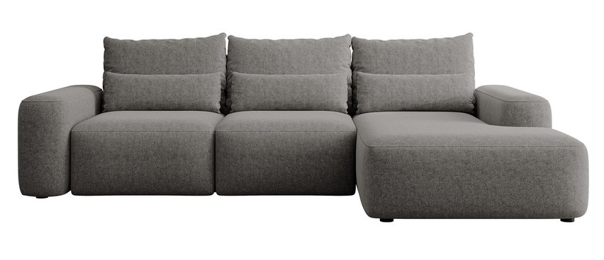 Corner sofa with sleeping function Carnos L-shaped with additional lumbar pillows Melody 04 chenille right-hand side