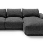 Divo L-shaped corner sofa with sleeping function with a container, graphite, hydrophobic braid, right-hand