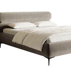 Upholstered bed 140x200 cm Roule with storage, metal frame Amon 16, hydrophobic velvet, black legs