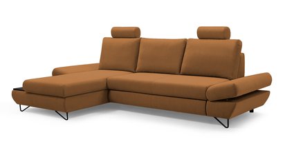 Corner sofa bed Lazaro L-shaped with storage (Fabric: Salvador 15, Side: Left)