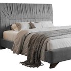 Llana upholstered bed 160x200 cm gray velvet