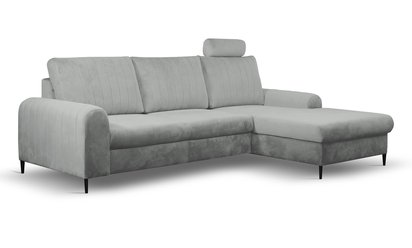 Montago L-shaped corner sofa bed with storage (Fabric: Velluto 15, Side: Right)