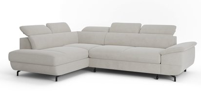 Corner sofa with sleeping function Lambo L-shaped with side Castel 04 with container legs black left-hand side