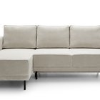 Rodario mini gray beige corner sofa with sleeping function with left-hand corduroy container