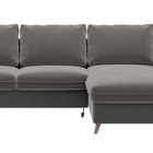 Almirante L-shaped corner sofa with sleeping function with storage, universal, gray-brown, hydrophobic velvet