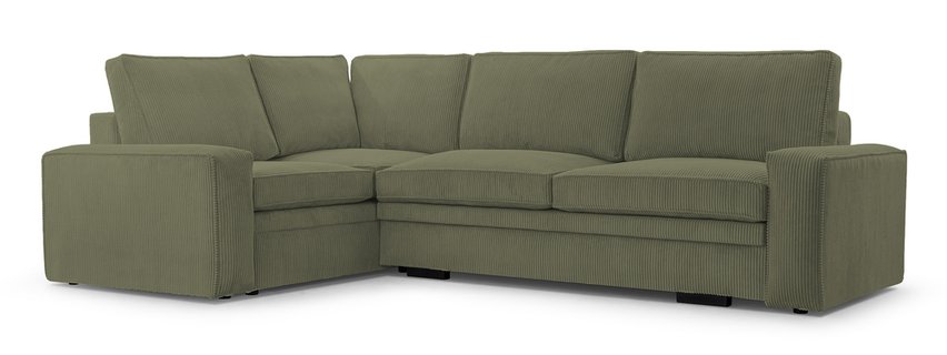 Figline L-shaped corner sofa with sleeping function with container Lincoln 37 corduroy left-hand side