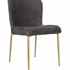 Neul upholstered chair in grey bouclé on gold legs