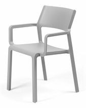 Trill Nardi garden chair with armrests made of certified gray material